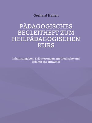 cover image of Pädagogisches Begleitheft zum Heilpädagogischen Kurs